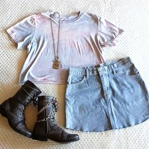 💙 Buzz pastel Tie dye crop top